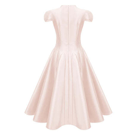 Aventin Pink Godet Design Midi Dress