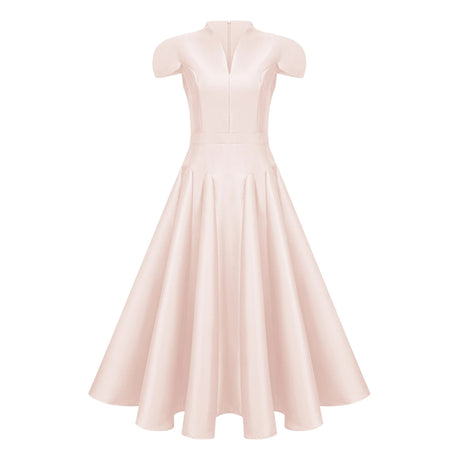 Aventin Pink Godet Design Midi Dress