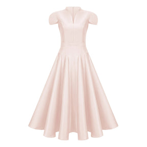 Aventin Pink Godet Design Midi Dress