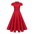 Aventin Red Godet Design Midi Dress