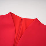 Aventin Red Godet Design Midi Dress