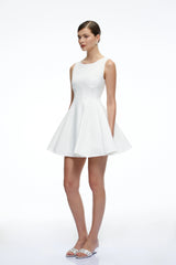 Avery White Sleeveless Flared Mini Dress