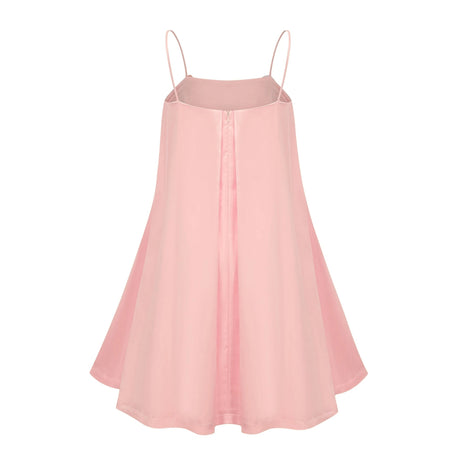 Avril Pink Floral Embroidered Satin Mini Dress