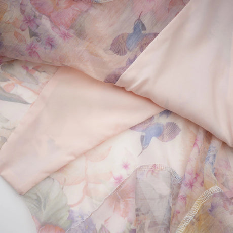 Aya Pink Godet Floral Mini Dress