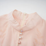 Aya Pink Godet Floral Mini Dress