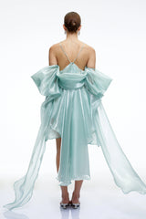 Ayla Mint Green Asymmetrical Mini Dress