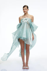 Ayla Mint Green Asymmetrical Mini Dress