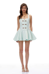 Banksia Mint Green Sweetheart Ruffled Mini Dress