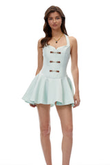 Banksia Mint Green Sweetheart Ruffled Mini Dress