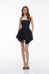 Behnaz Black Halterneck Asymmetrical Mini Dress