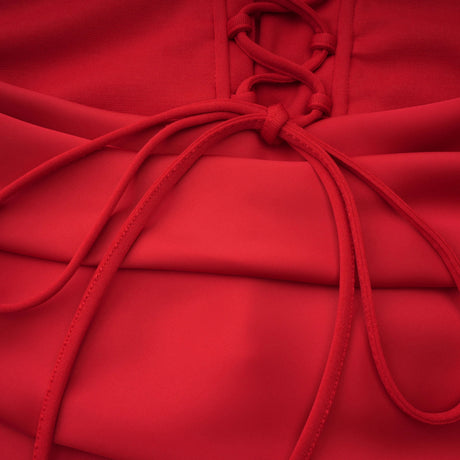 Berit Red Scarf Off Shoulder Ruched Maxi Dress