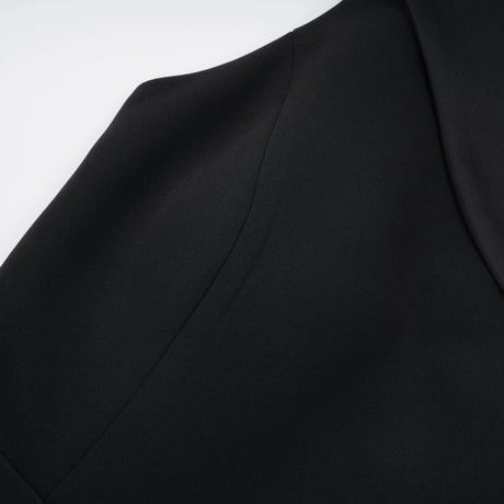 Bernadette Black LacePanel Asymmetrical Midi Dress