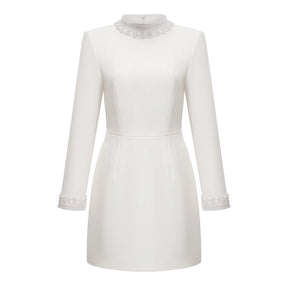 Bernadette White Faux Pearl Mini Dress