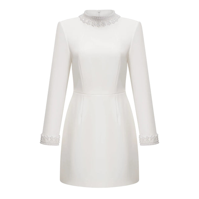 Bernadette White Faux Pearl Mini Dress