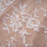 Bethany White Asymmetrical Lace Maxi Dress