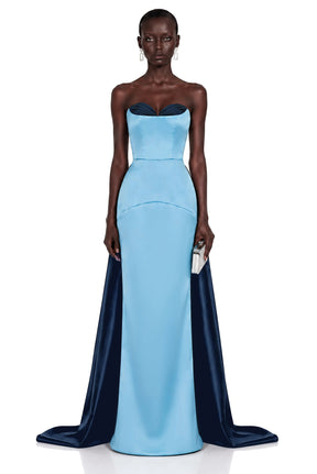 Bircan Blue Color Block Maxi Dress