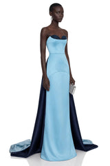 Bircan Blue Color Block Maxi Dress