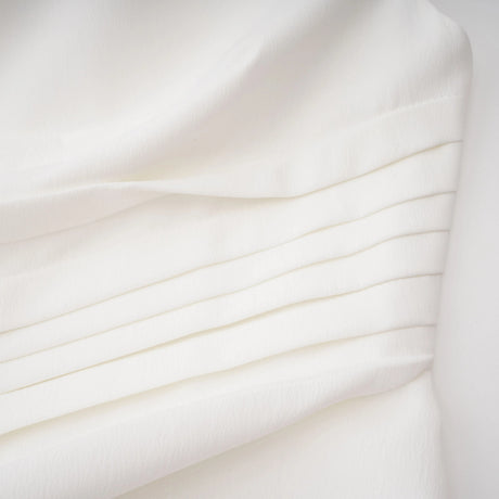 Blossom White One Shoulder Ruched Midi Dress