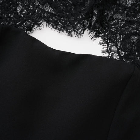 Bokamoso Black Lace Panel Maxi Gown
