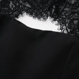 Bokamoso Black Lace Panel Maxi Gown