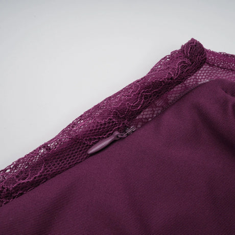 Borbála Magenta Lace Bodice Ruched Maxi Dress