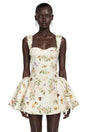 Brielle White Floral Print Corset Mini Dress