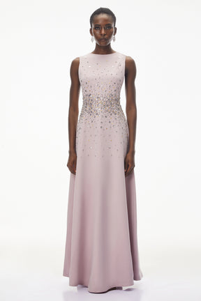 Bronislava Lotus Pink Embellished Maxi Dress
