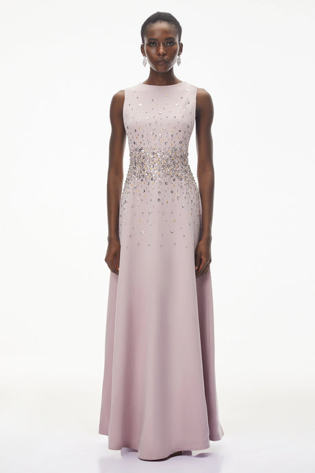 Bronislava Lotus Pink Embellished Maxi Dress