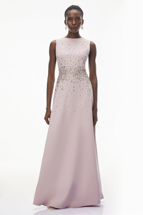 Bronislava Lotus Pink Embellished Maxi Dress