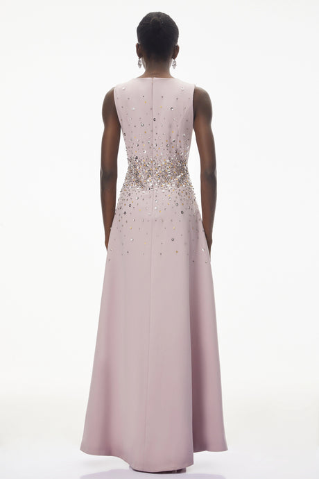 Bronislava Lotus Pink Embellished Maxi Dress