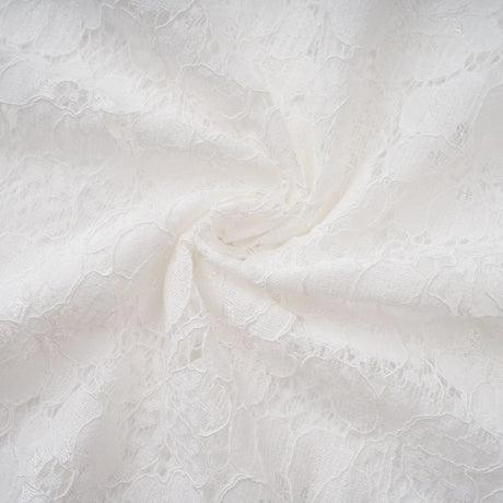 Bronte White Pleated Floral Lace Midi Dress