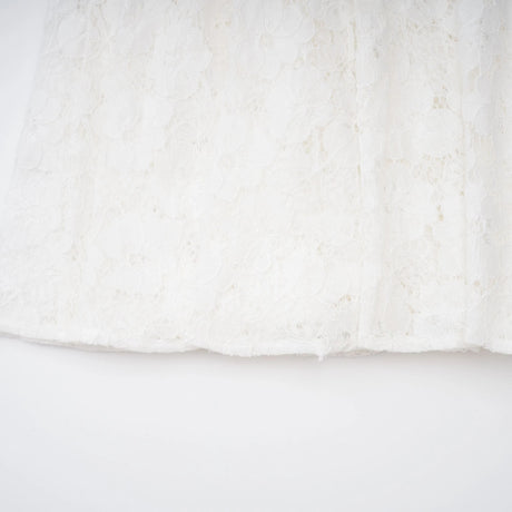 Bronte White Pleated Floral Lace Midi Dress