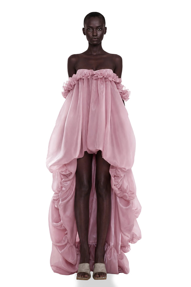 Brooklyn Pink Glossy Bubble Hem Mini Dress