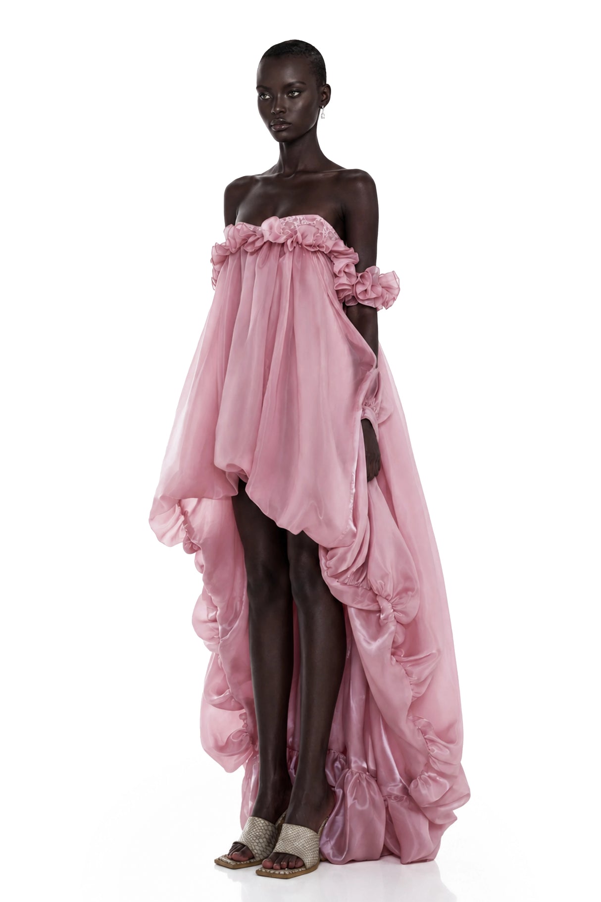 Brooklyn Pink Glossy Bubble Hem Mini Dress