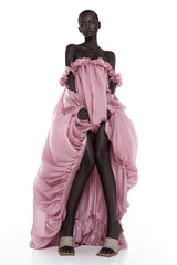 Brooklyn Pink Glossy Bubble Hem Mini Dress