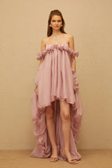 Brooklyn Pink Glossy Bubble Hem Mini Dress