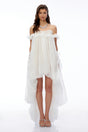 Brooklyn White Glossy Bubble Hem Mini Dress