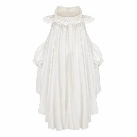 Brooklyn White Glossy Bubble Hem Mini Dress