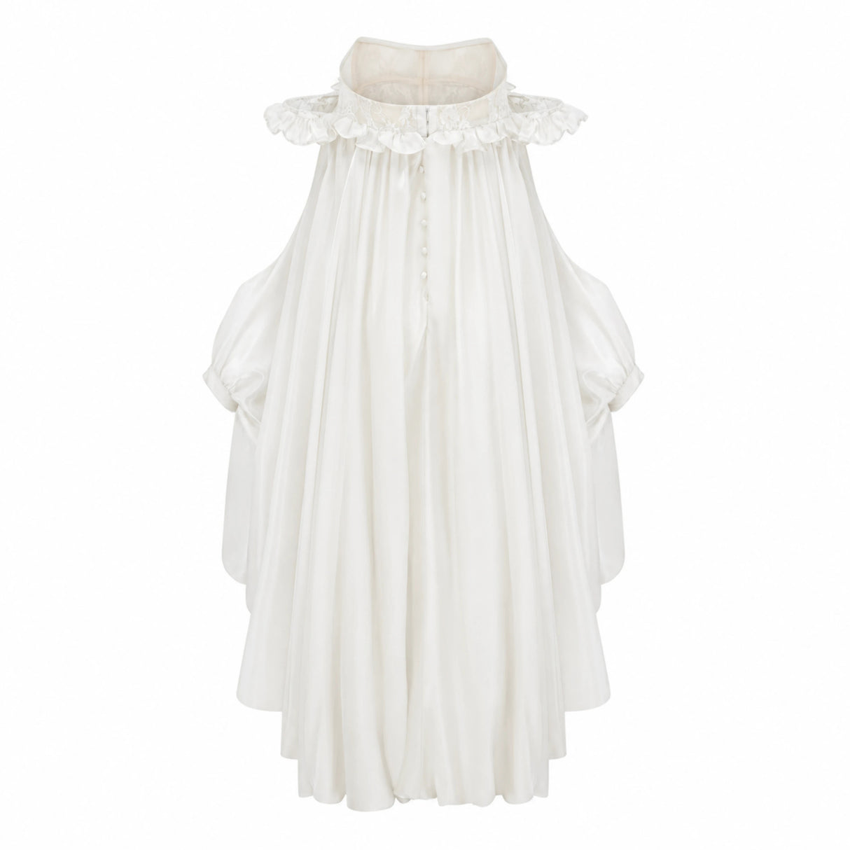 Brooklyn White Glossy Bubble Hem Mini Dress