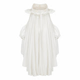 Brooklyn White Glossy Bubble Hem Mini Dress