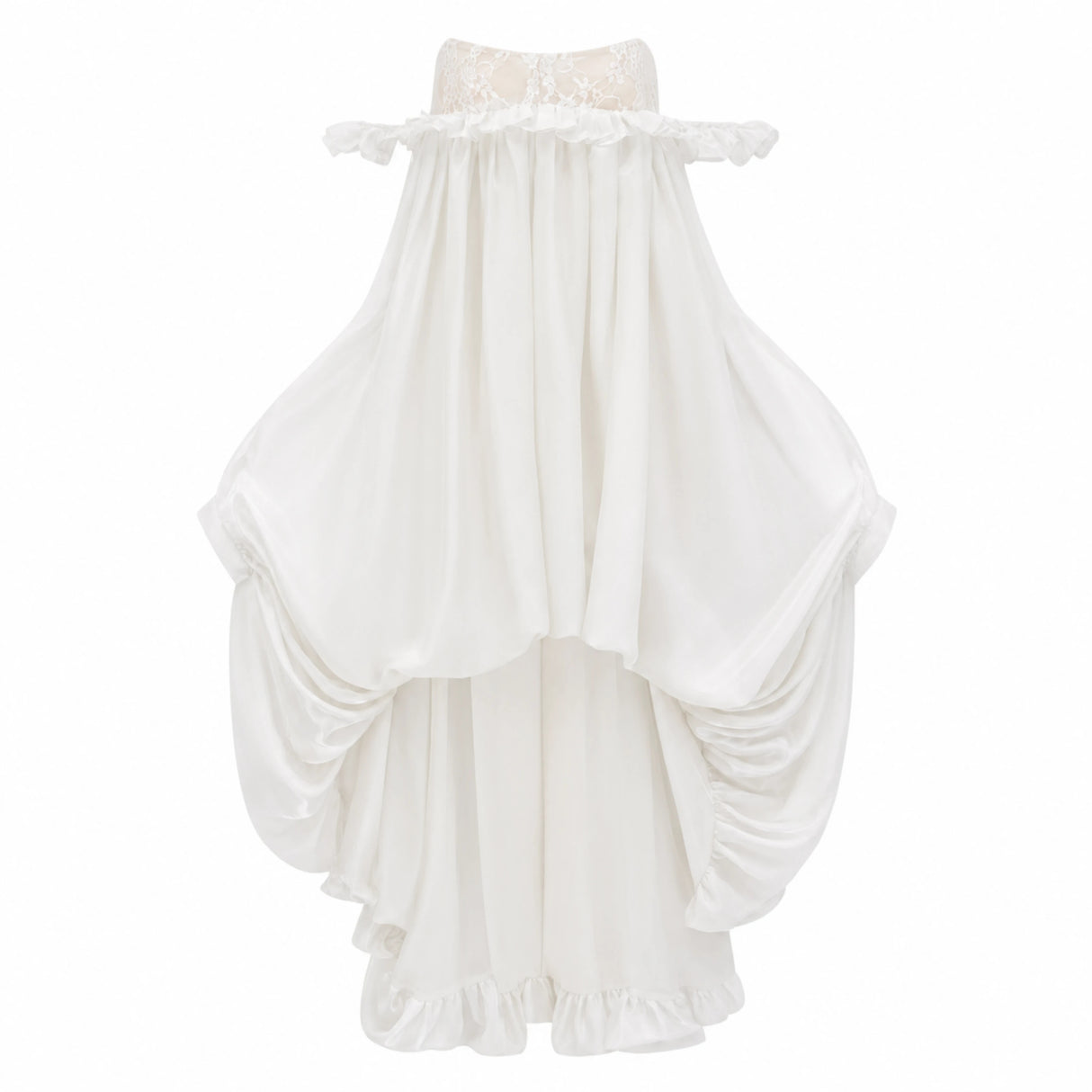 Brooklyn White Glossy Bubble Hem Mini Dress