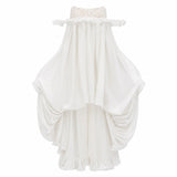 Brooklyn White Glossy Bubble Hem Mini Dress