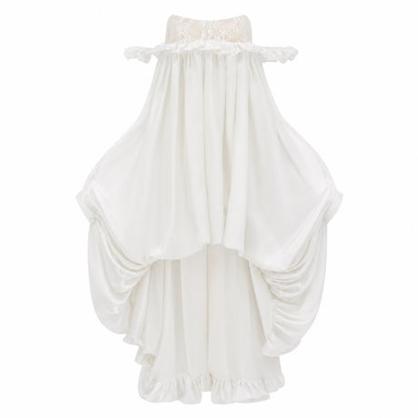 Brooklyn White Glossy Bubble Hem Mini Dress