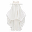 Brooklyn White Glossy Bubble Hem Mini Dress