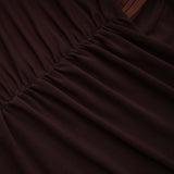 Bruna CutOut Ruched Mesh Maxi Dress