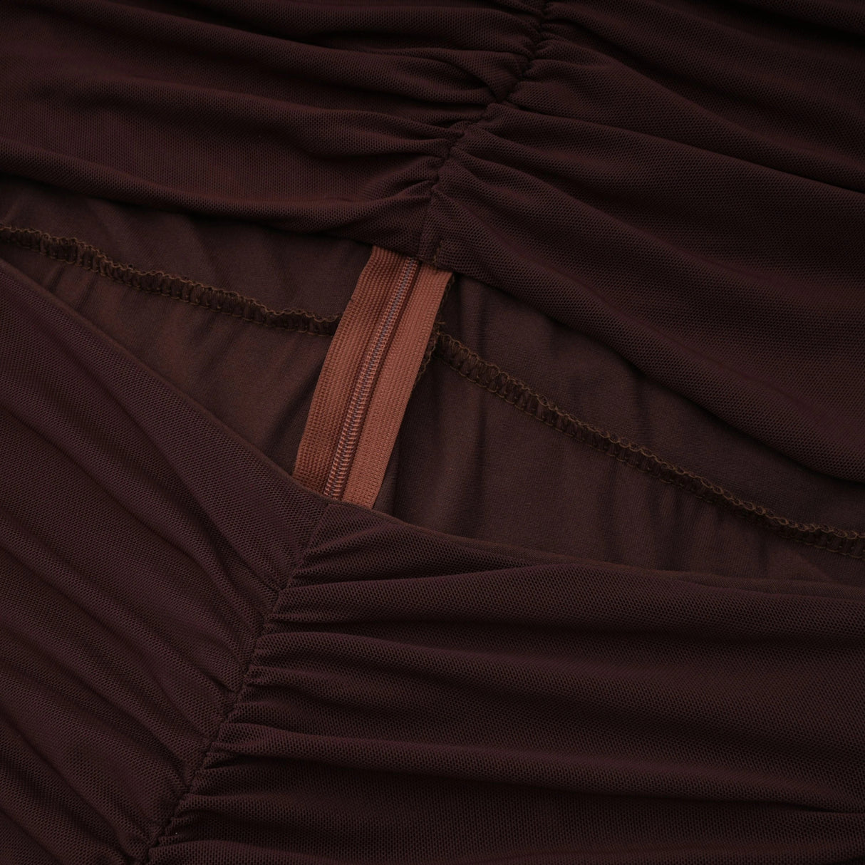 Bruna CutOut Ruched Mesh Maxi Dress