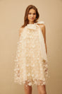 Brune Neutral 3D Butterfly Tulle Mini Dress