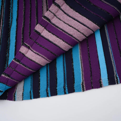 Bruyère Purple Sequin Striped Knit Maxi Dress