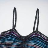 Bruyère Purple Sequin Striped Knit Maxi Dress
