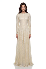 Brynhildr White Embellished Tulle Maxi Dress